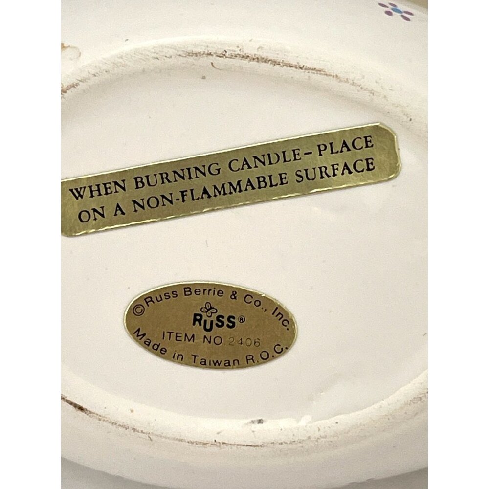 Vintage Ceramic Egg Candle Russ Berrie I Love Ewe Jewelry Trinket Box Lamb Sheep - Picture 5 of 9